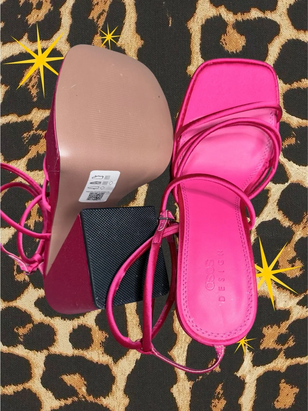 ASOS DESIGN | Barbie Pink Platform Strappy High-Block Heel Sandals | Size US 8